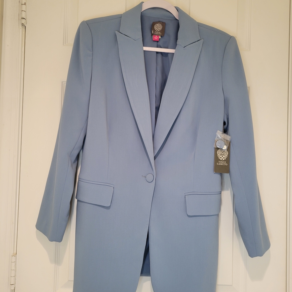 VINCE CAMUTO Sky Blue Blazer NWT Sz 10 - Picture 2 of 13